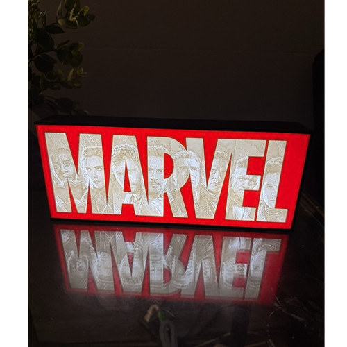 Marvel led light box sign - marvel, 3d